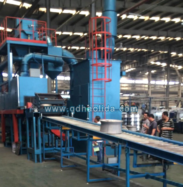 鋁合金輪轂拋丸機設(shè)備運行圖